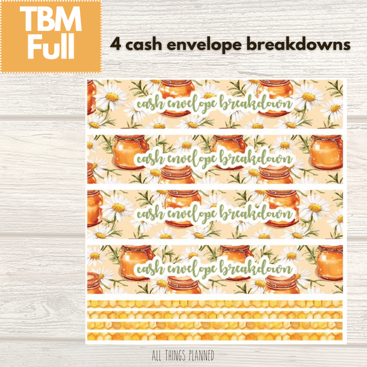 Full Mar. (Honey Jar) Cash Envelope Breakdown
