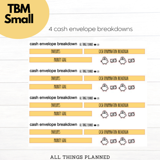 Small Mar. (Bumblebees) Cash Envelope Breakdown