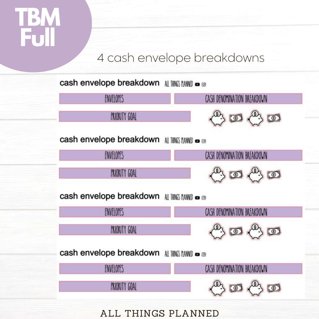 Full Apr. (Spring Florals) Cash Envelope Breakdown