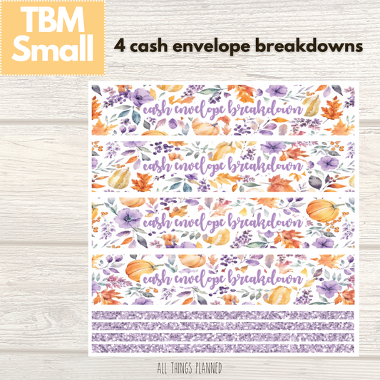 Small Nov. (Purple Harvest) Cash Envelope Breakdown