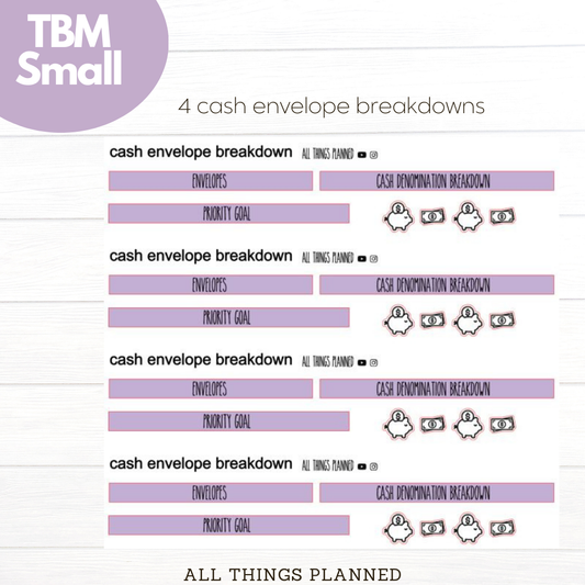 Small Apr. (Spring Florals) Cash Envelope Breakdown