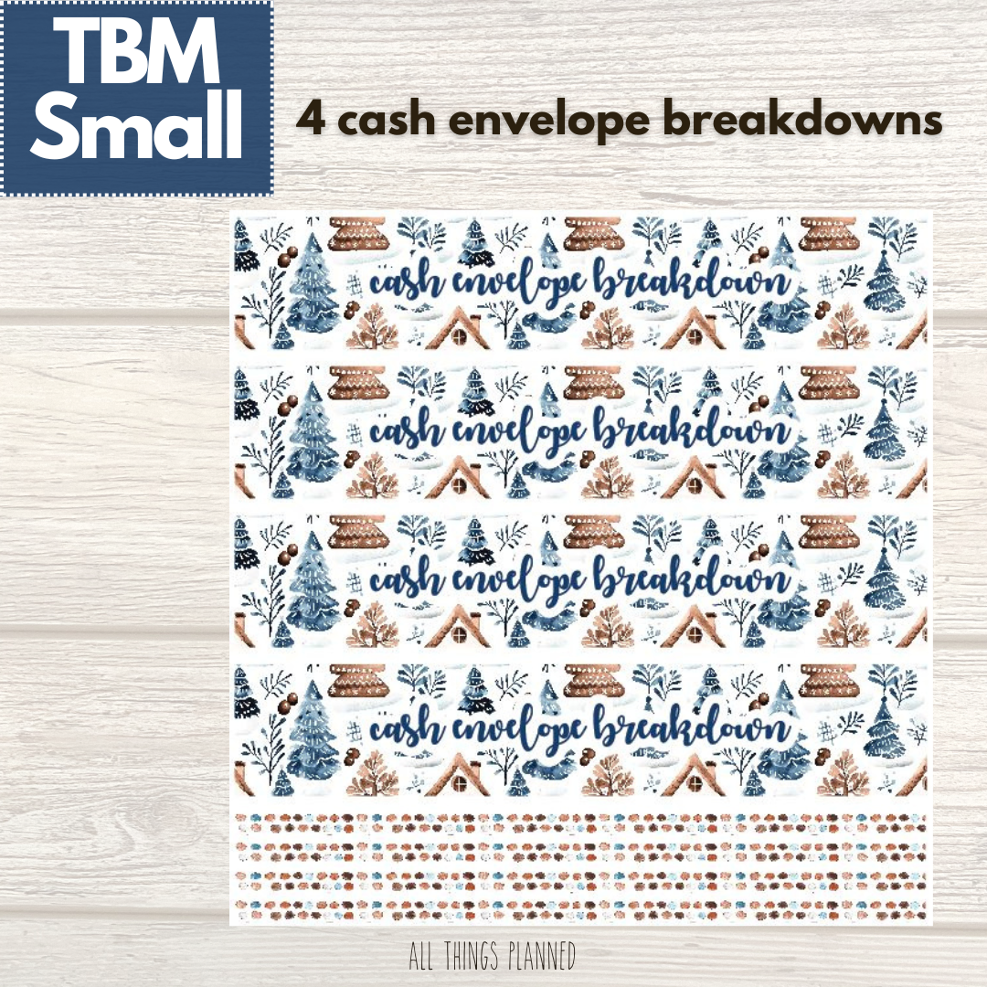 Small Jan. (Wonderland) Cash Envelope Breakdown