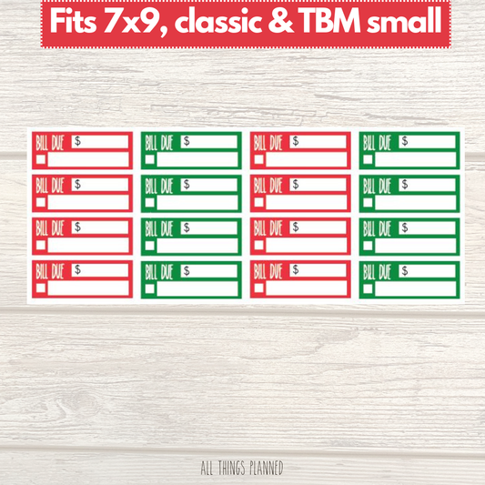 7x9 | Classic | TBM SMALL | April (Strawberry Garden) Bill Due Stickers