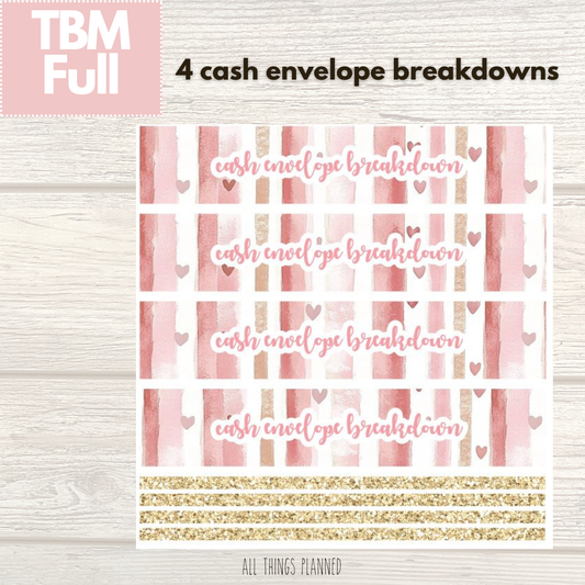 Full Feb. (Love Bliss) Cash Envelope Breakdown