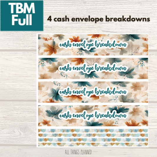 Full Sept. (Dreamy Fall) Cash Envelope Breakdown