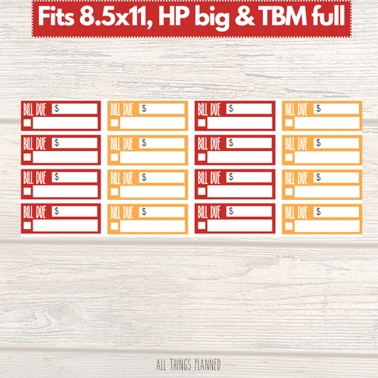 8.5x11 | Big | TBM FULL | Sept. (Fall Latte) Bill Due Stickers