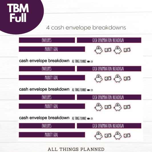 Full Dec (Gingerbread) Cash Envelope Breakdown
