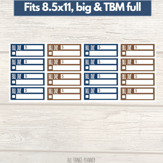 8.5x11 | Big | TBM FULL | Jan. (Wonderland) Bill Due Stickers