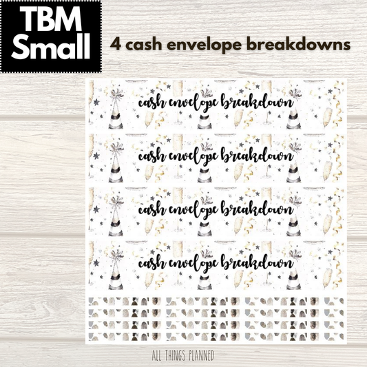 Small Jan. (New Year) Cash Envelope Breakdown