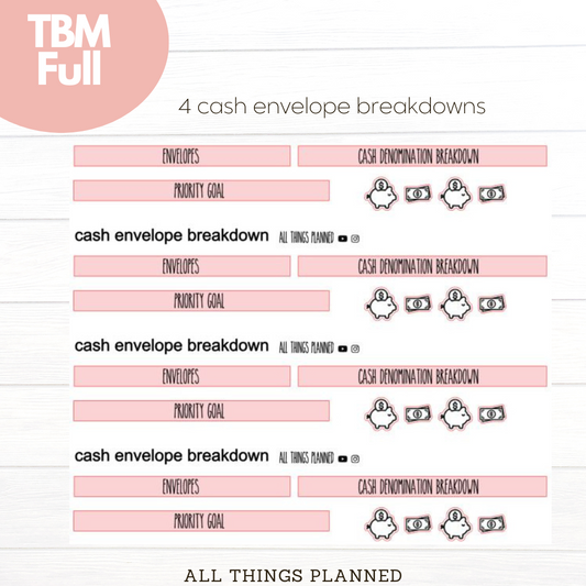 Full Oct (Pink Caffeine) Cash Envelope Breakdown
