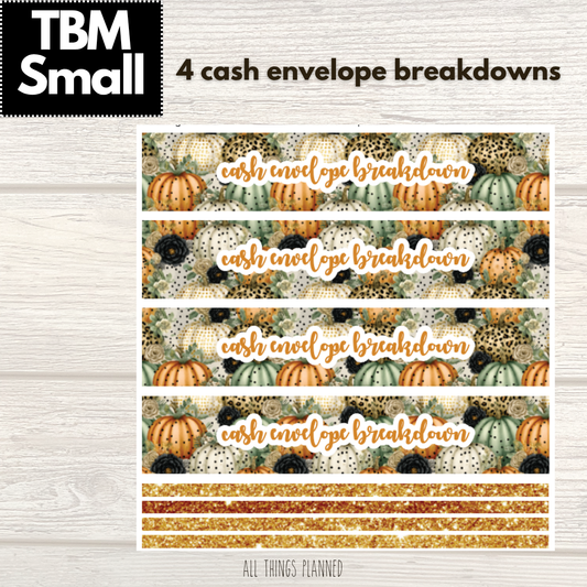 Small Oct. (Pumpkins) Cash Envelope Breakdown