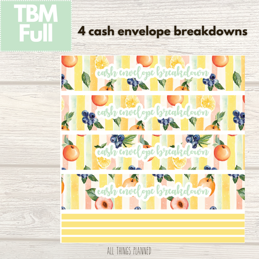 Full Aug. (Tutti Fruiti) Cash Envelope Breakdown