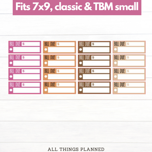 7x9 | Classic | TBM SMALL | Nov (Thanksgiving) Bill Due Stickers