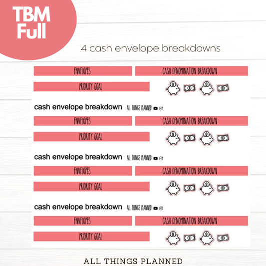 Full Dec (Christmas Presents) Cash Envelope Breakdown