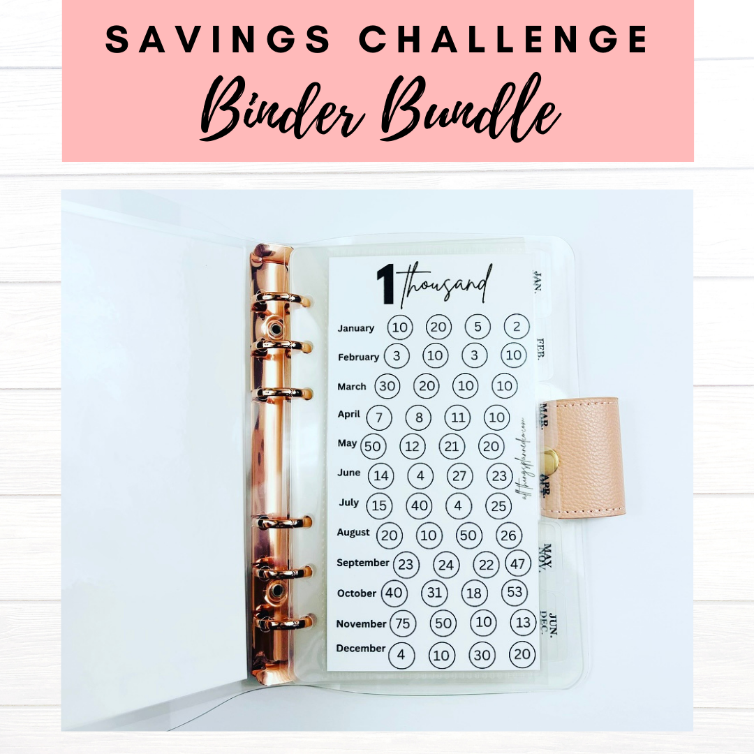 2025 Rose Gold Savings Challenge Binder (Bundle)