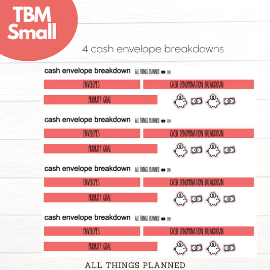Small May (Watermelon) Cash Envelope Breakdown