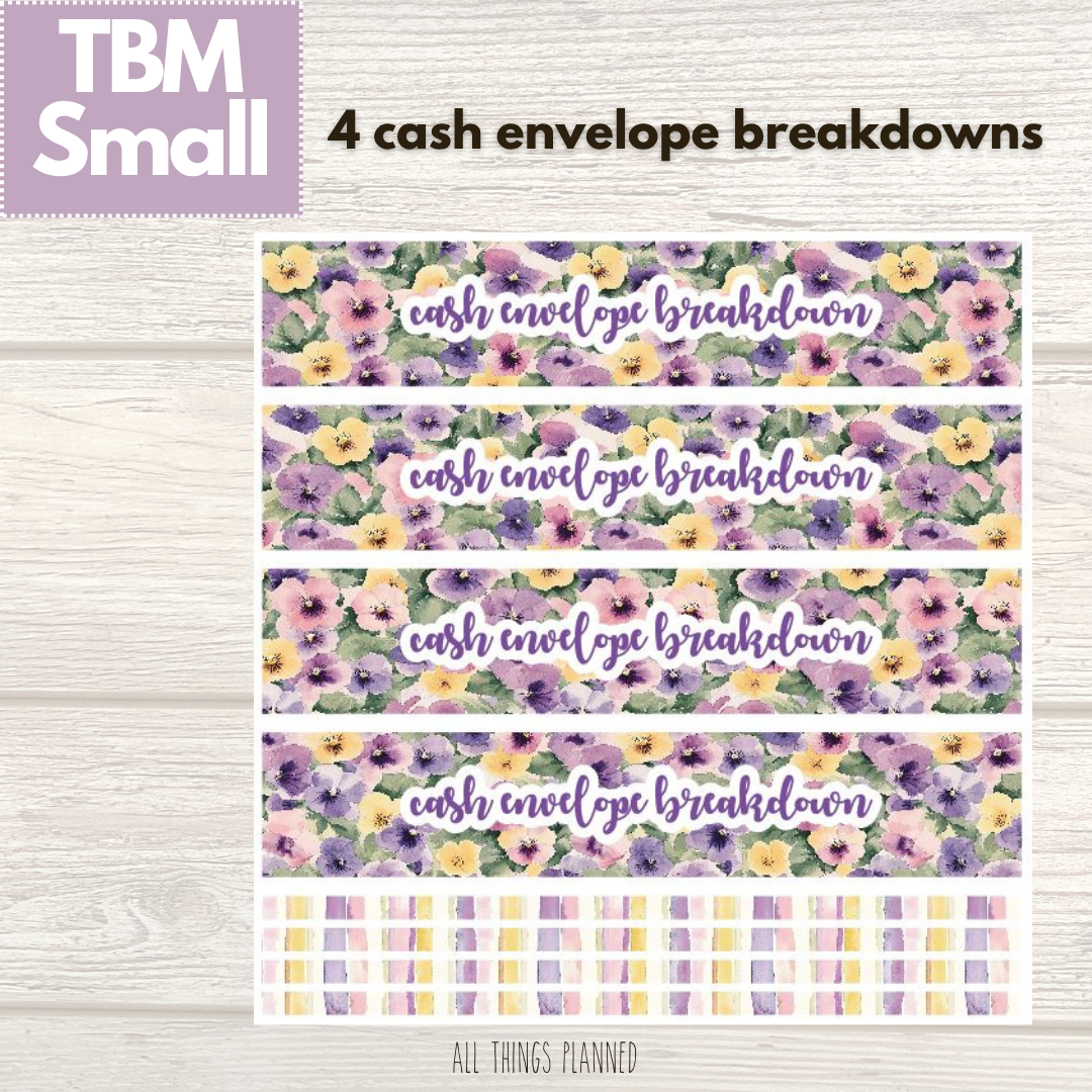 Small June (Summer Florals) Cash Envelope Breakdown