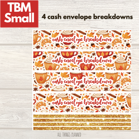 Small Sept. (Fall Latte) Cash Envelope Breakdown