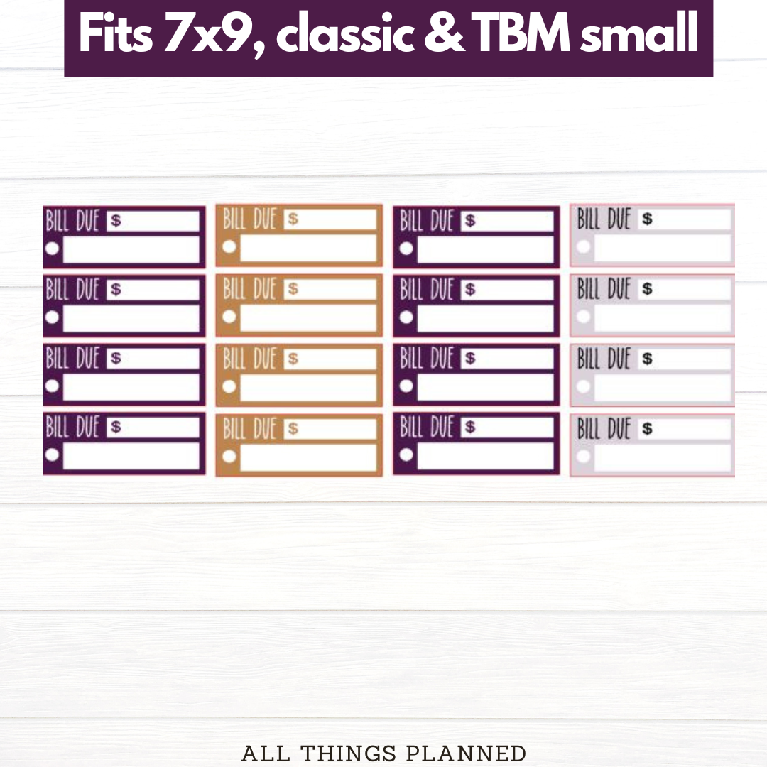 7x9 | Classic | TBM SMALL | Dec (Gingerbread) Bill Due Stickers