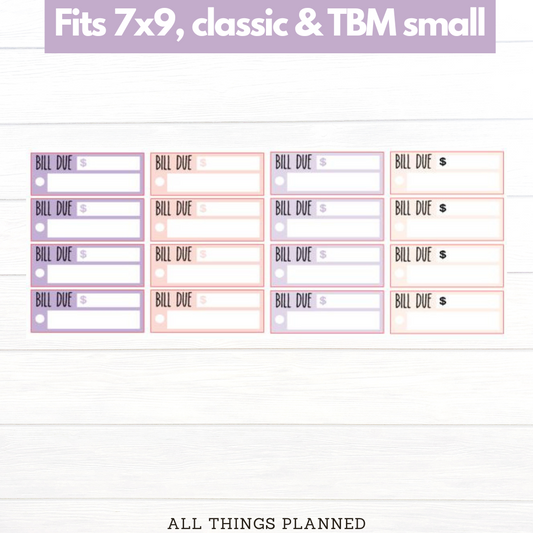 7x9 | Classic | TBM SMALL | Apr. (Spring Florals) Bill Due Stickers