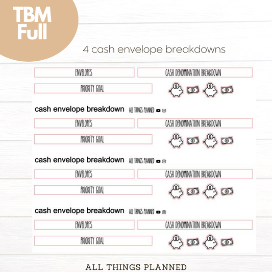 Full Sept (Golden Fall) Cash Envelope Breakdown