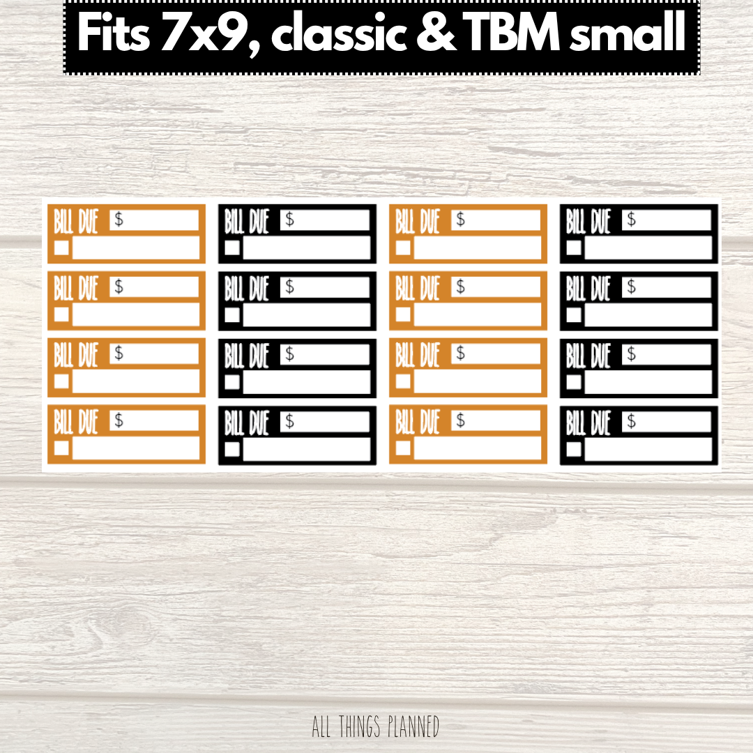 7x9 | Classic | TBM SMALL | Oct. (Pumpkins) Bill Due Stickers