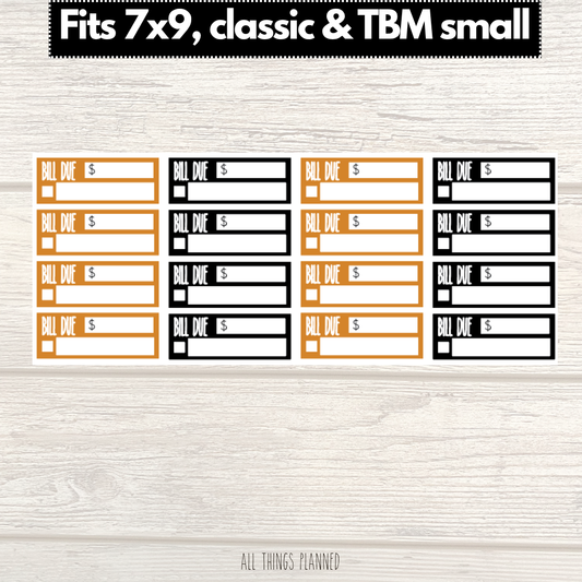 7x9 | Classic | TBM SMALL | Oct. (Pumpkins) Bill Due Stickers