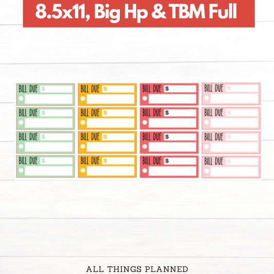 8.5x11 | Big | TBM FULL | Mar. (Ladybugs) Bill Due Stickers