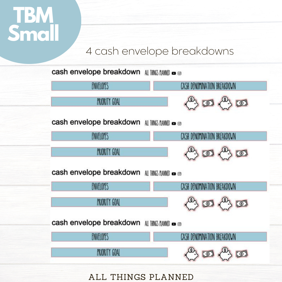 Small Apr. (Easter Florals) Cash Envelope Breakdown