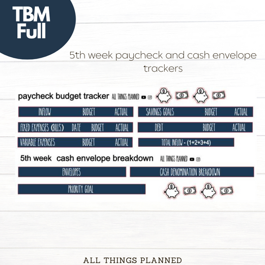 Full Nov (Fall Cottage) Week 5 Cash Envelope + Paycheck Budget