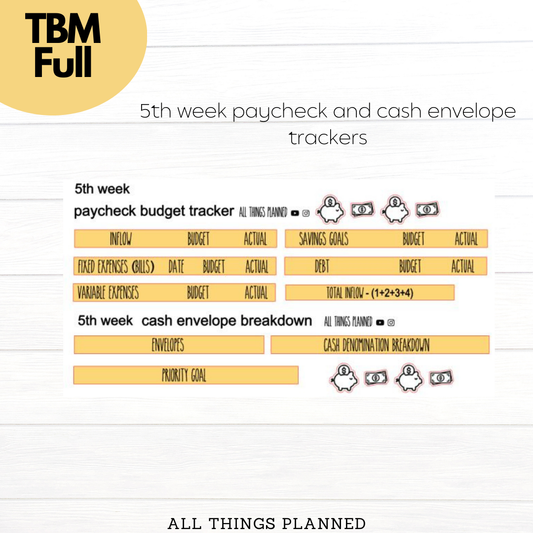 Full Mar. (Bumblebees) Week 5 Cash Envelope + Paycheck Budget