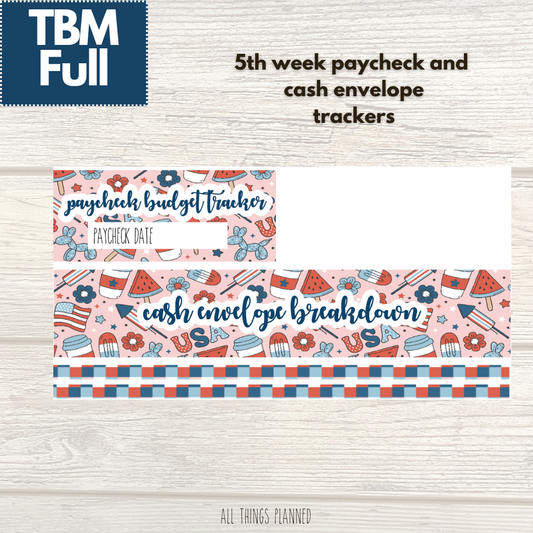 Full July (Happy 4th) Week 5 Cash Envelope + Paycheck Budget