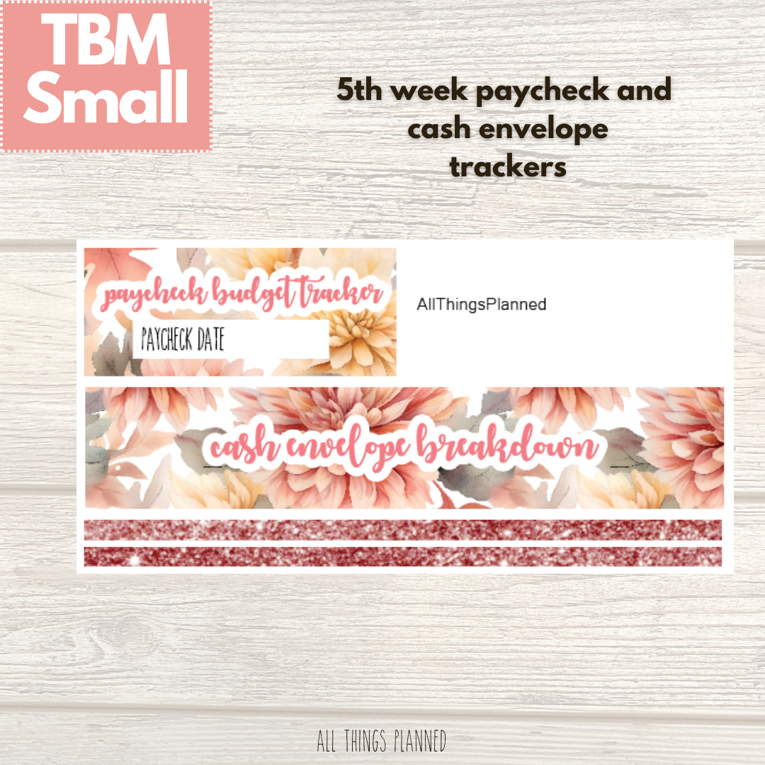 Small Oct. (Fall Florals) Week 5 Cash Envelope + Paycheck Budget