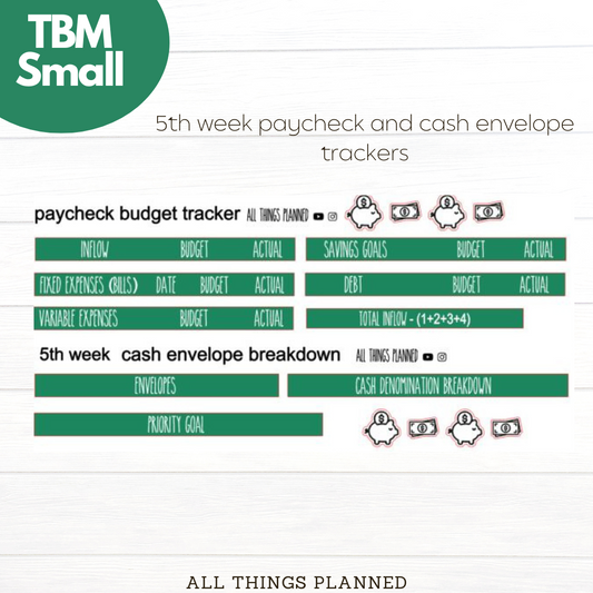 Small Sept (Starbies) Week 5 Cash Envelope + Paycheck Budget
