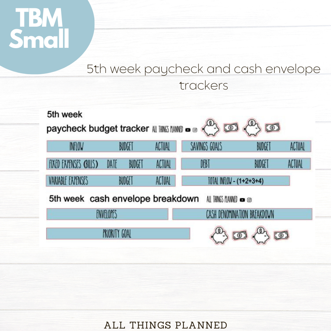 Small Apr. (Easter Florals) Week 5 Cash Envelope + Paycheck Budget