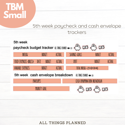 Small May (Peaches) Week 5 Cash Envelope + Paycheck Budget