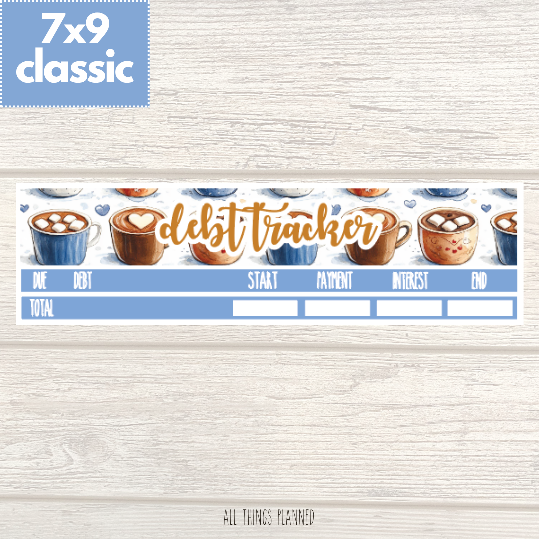 7x9 | Classic | Dec. (Cozy Cups) Debt Tracker