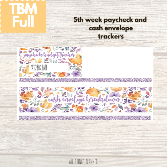 Full Nov. (Purple Harvest) Week 5 Cash Envelope + Paycheck Budget