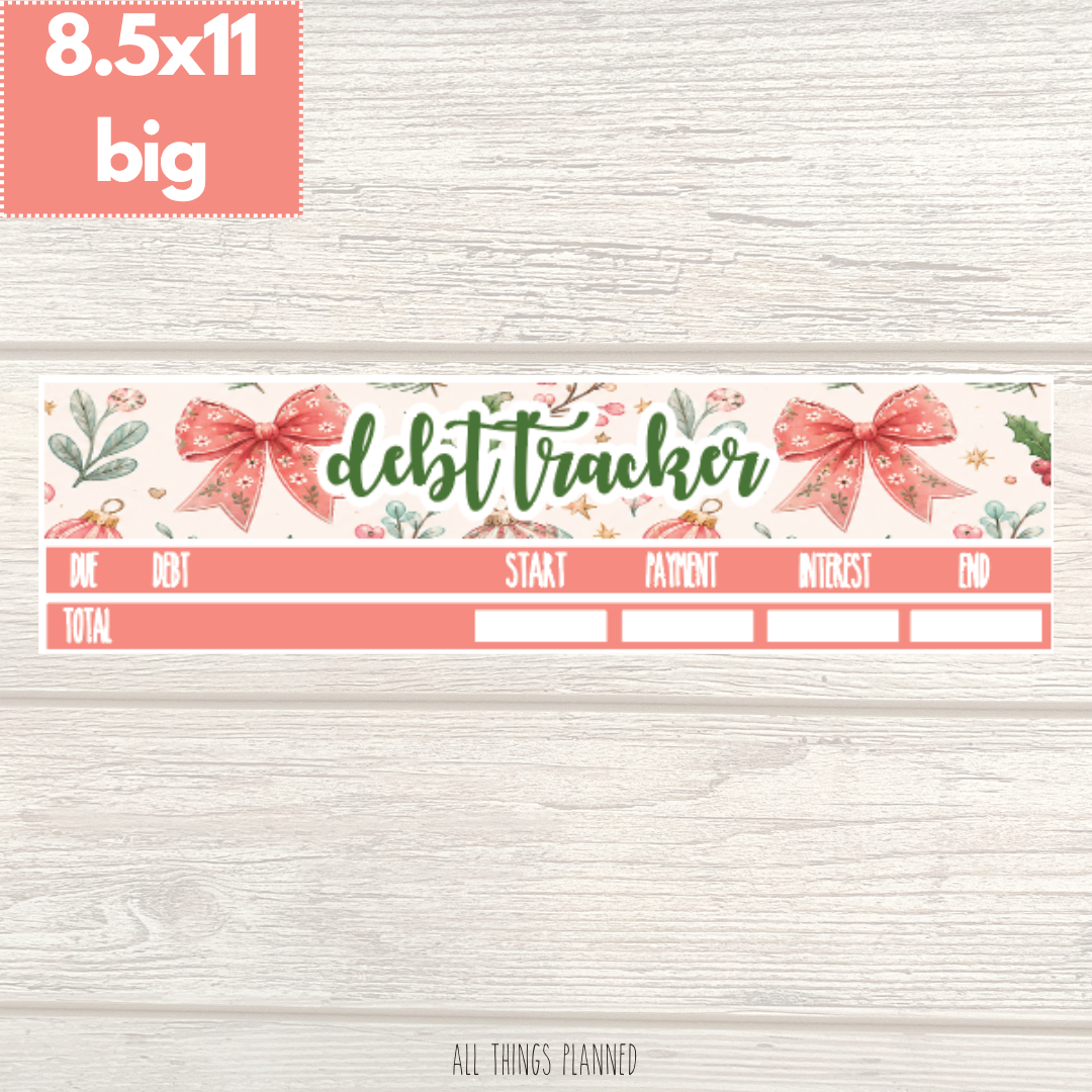 8.5x11 | Big | Dec. (Christmas) Debt Tracker