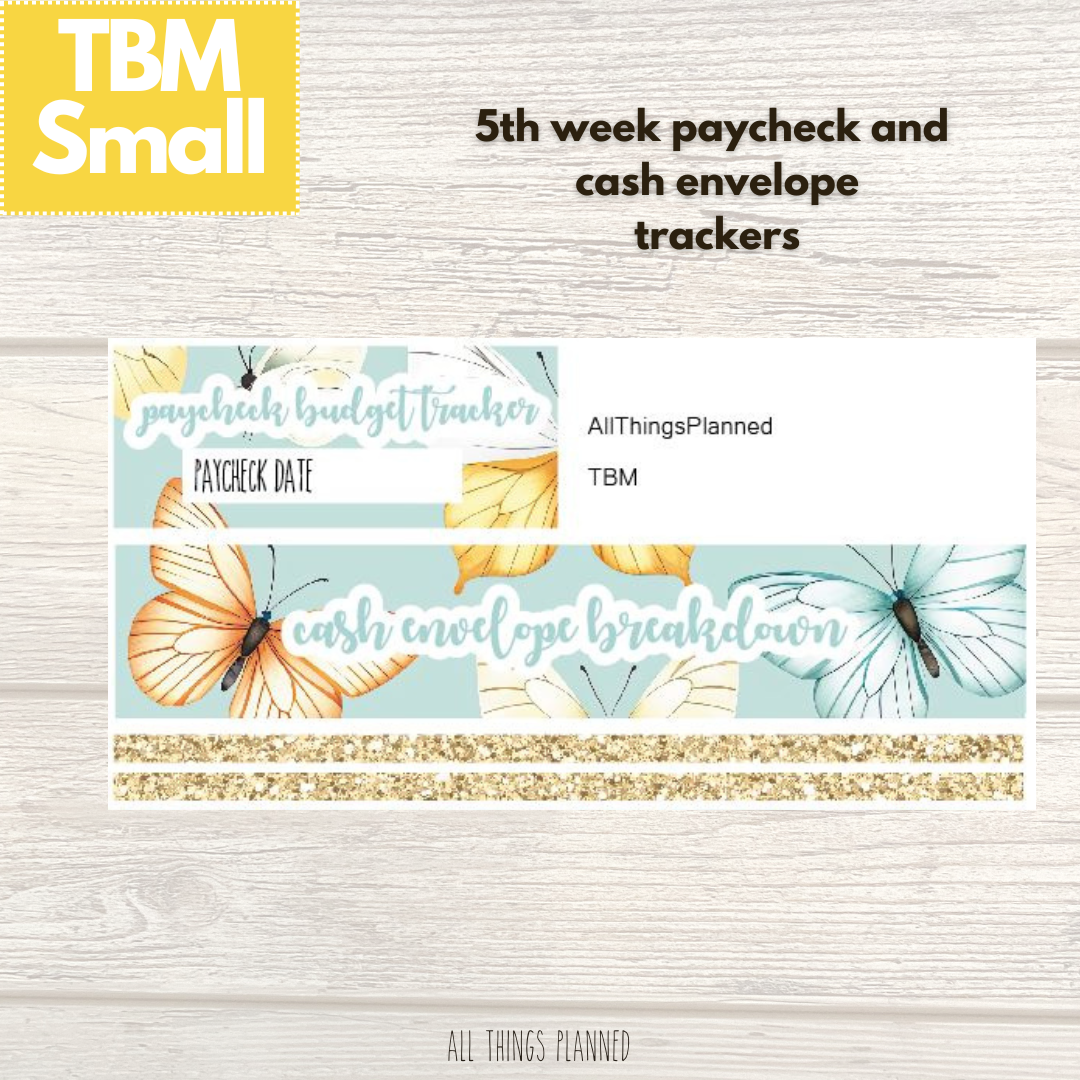 Small Mar. (Butterflies) Week 5 Cash Envelope + Paycheck Budget
