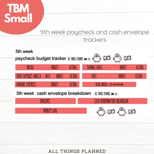 Small May (Watermelon) Week 5 Cash Envelope + Paycheck Budget