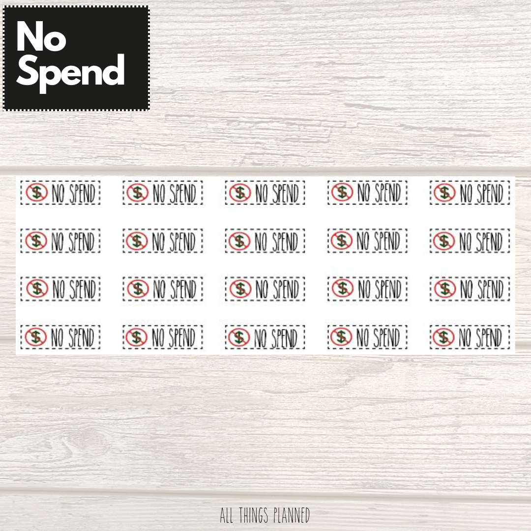 No Spend Stickers