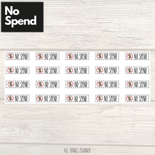 No Spend Stickers