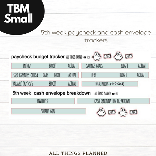 Small Oct (Pumpkins Bows) Week 5 Cash Envelope + Paycheck Budget