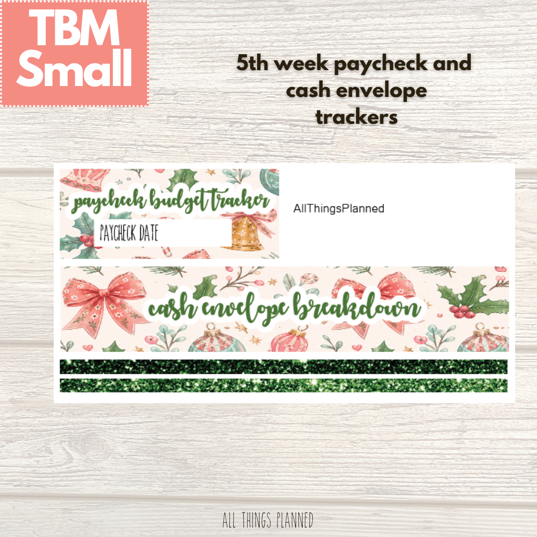Small Dec. (Christmas) Week 5 Cash Envelope + Paycheck Budget