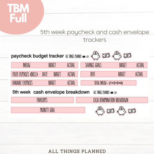 Full Oct (Pink Caffeine) Week 5 Cash Envelope + Paycheck Budget