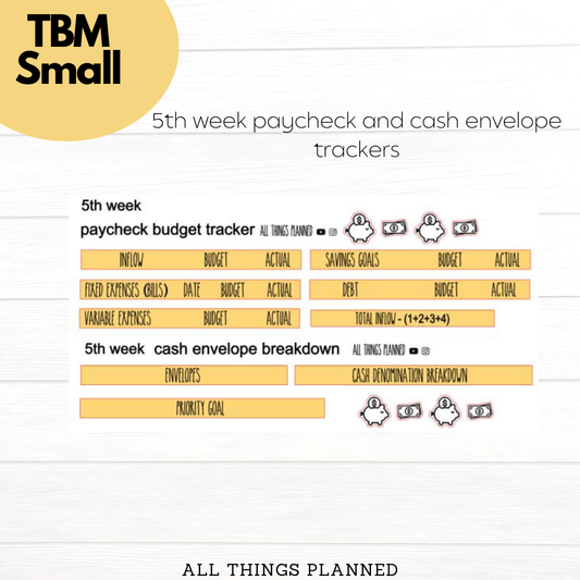 Small Mar. (Bumblebees) Week 5 Cash Envelope + Paycheck Budget