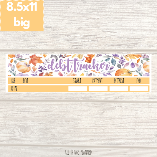 8.5x11 | Big | Nov. (Purple Harvest) Debt Tracker