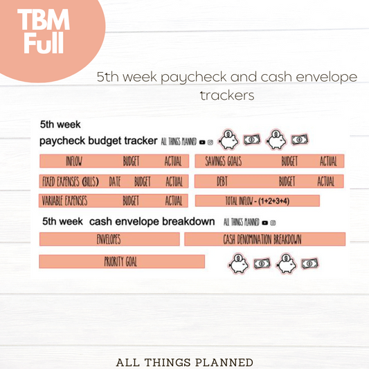 Full May (Peaches) Week 5 Cash Envelope + Paycheck Budget