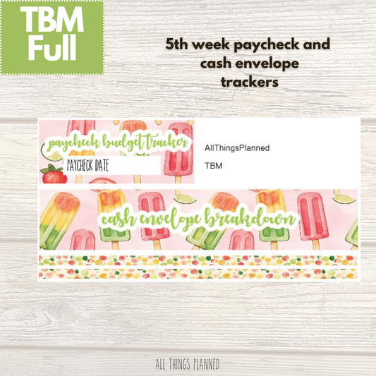Full June (Popsicles) Week 5 Cash Envelope + Paycheck Budget